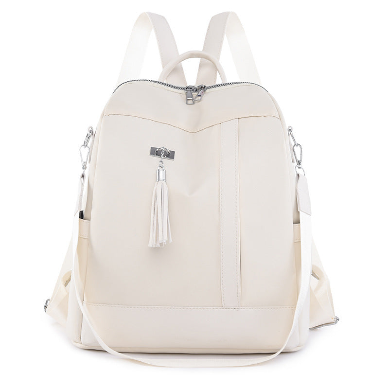 Women's Backpack Lightweight Oxford Cloth Large Capacity White 724GoShop