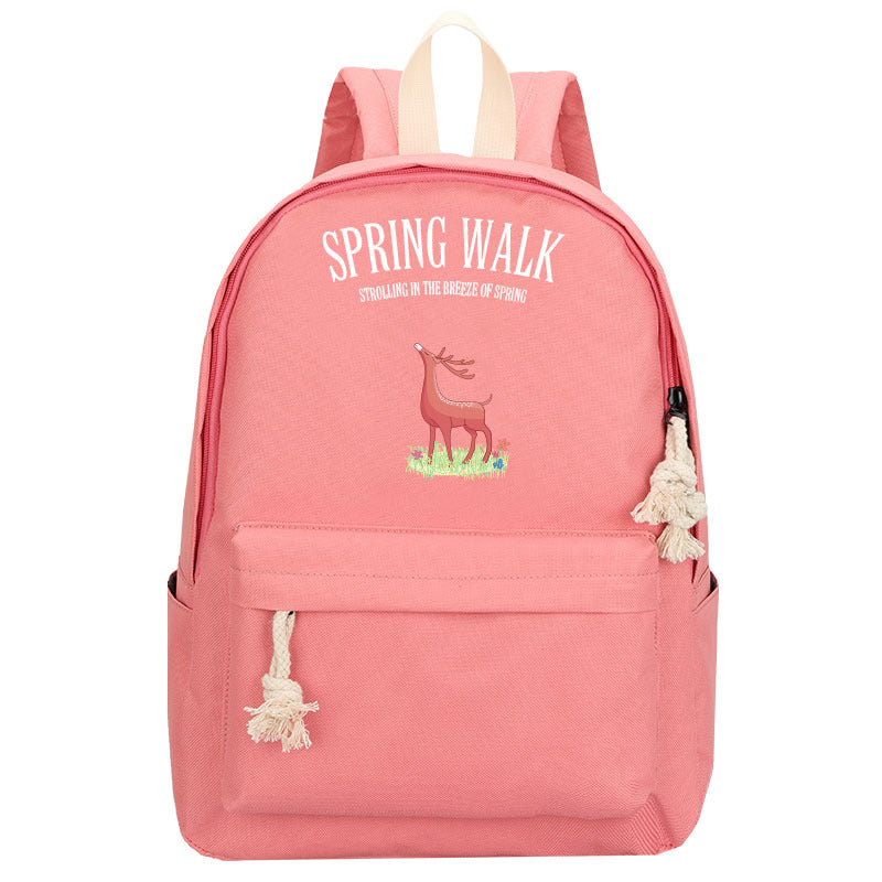 middle school student bag backpack pink elk 724GoShop