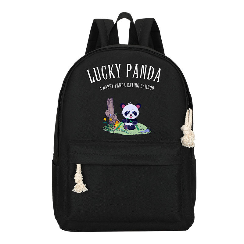 middle school student bag backpack black panda 724GoShop