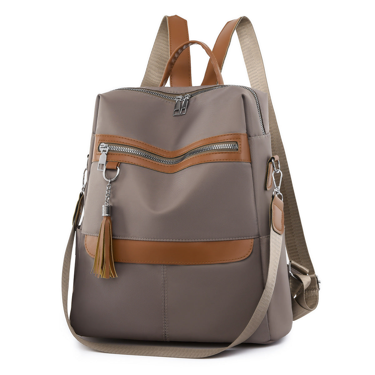 Wear-resistant Women's Casual Backpack Khaki 724GoShop