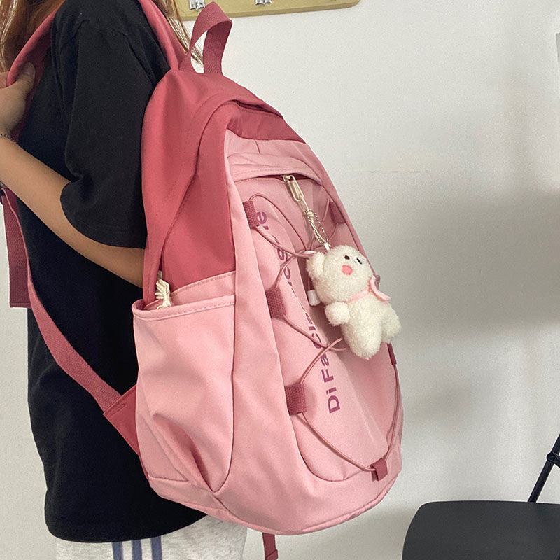 Schoolbag Girl Backpack Simple And Versatile Large Capacity High School Junior High School Student Backpack 724GoShop