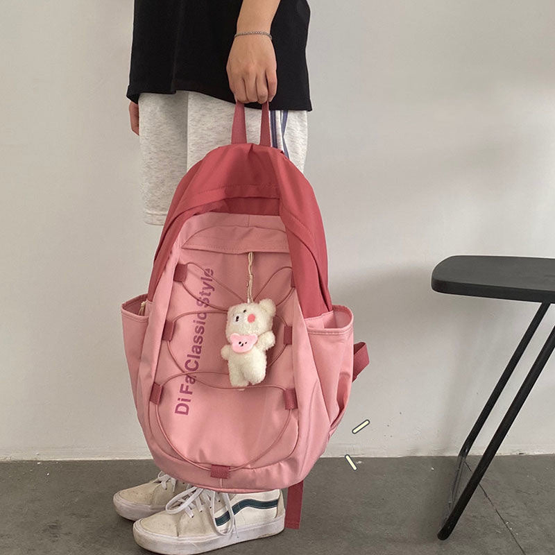 Schoolbag Girl Backpack Simple And Versatile Large Capacity High School Junior High School Student Backpack 724GoShop