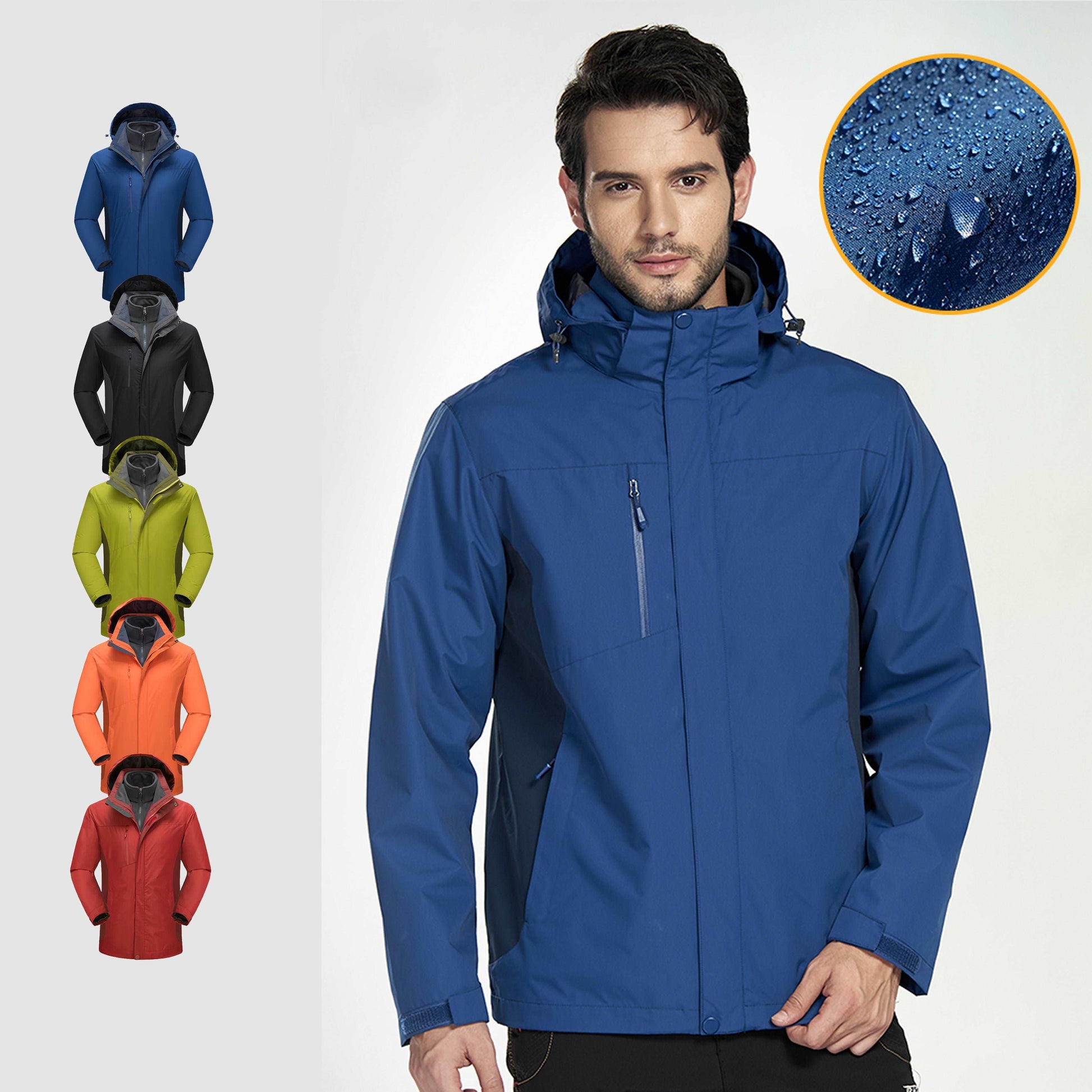 Plus Size Men's Jackets 3 in 1 Winter Outdoor Windbreaker Jackets for Men 724GoShop