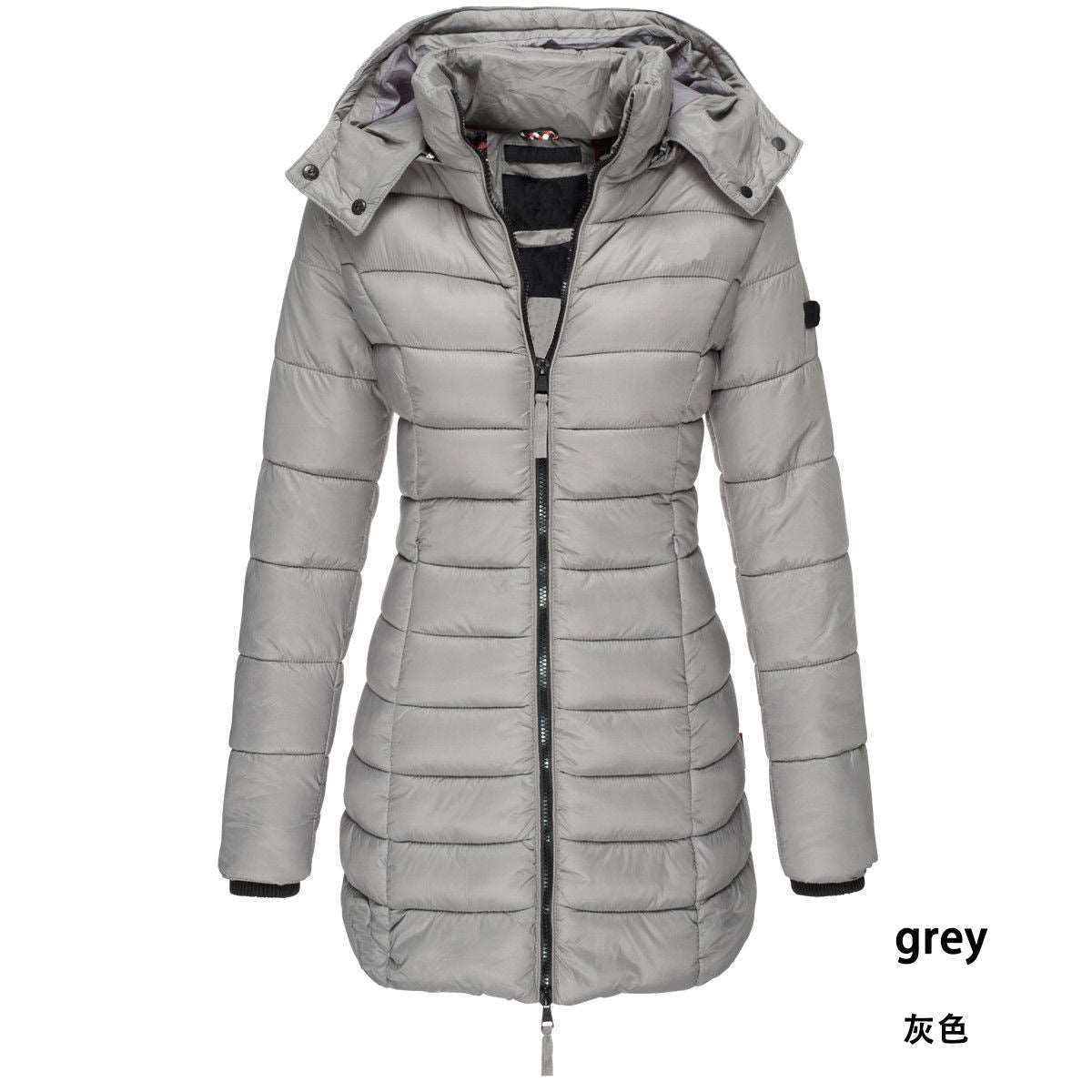 New Women Hooded Winter Warm Fashion Coats Gray 724GoShop