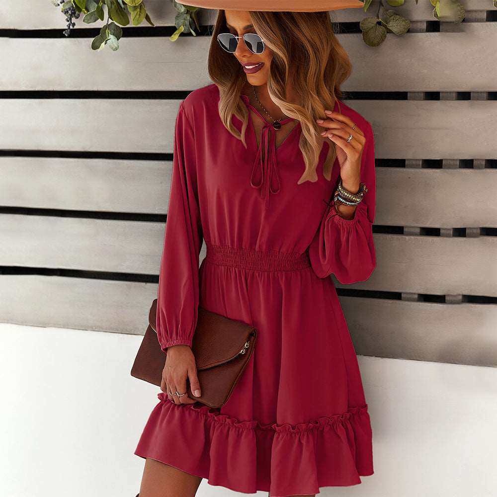 Fashion Casual Mini Dresses Red 724GoShop