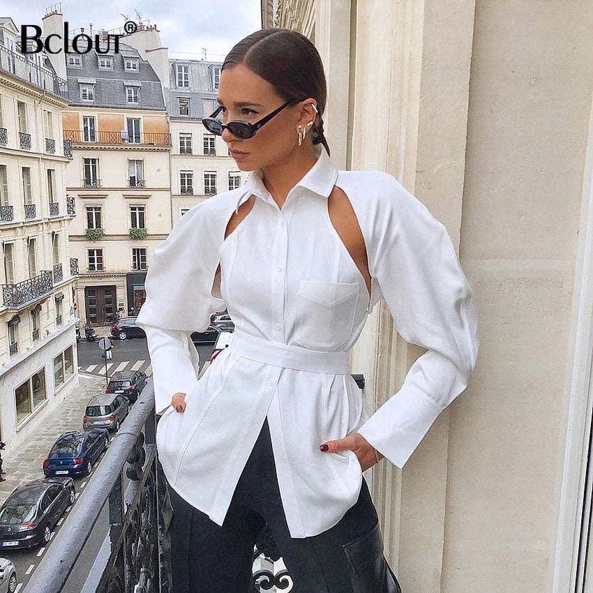 Bclout/QINSI Long sleeve Chic woman blouse Women's white shirt Blouses tops blusas 2023 summer Top female women shirt 724GoShop