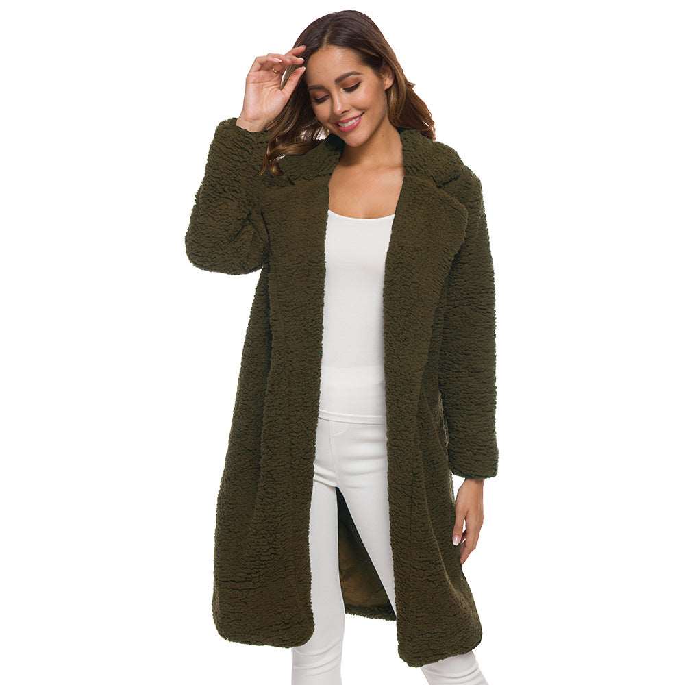 Long Winter Coat Woman army green 724GoShop