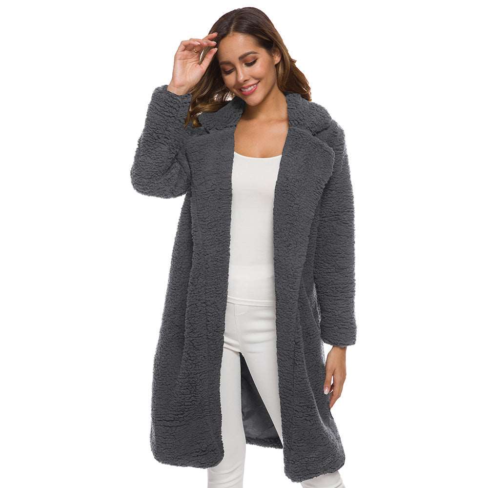 Long Winter Coat Woman Gray 724GoShop