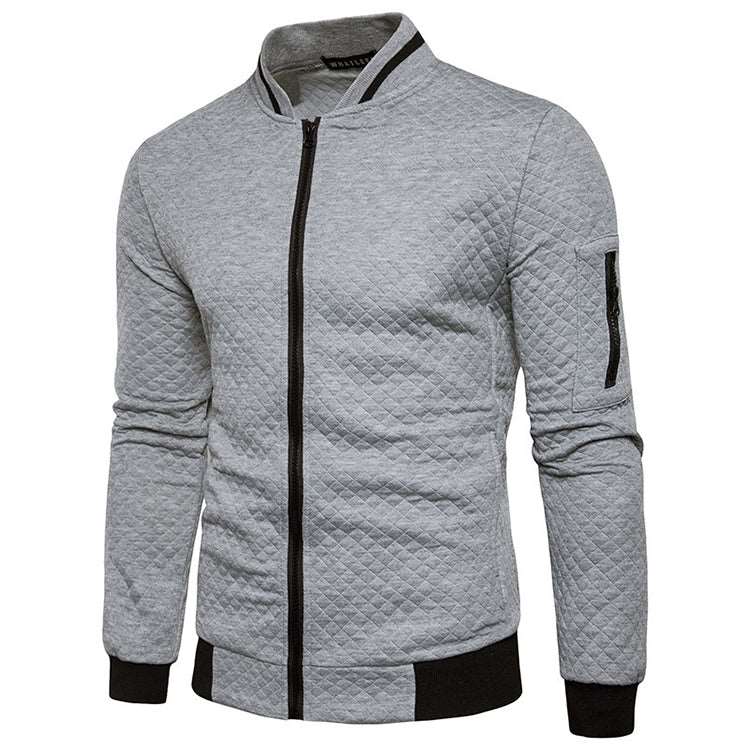 Mens Casual Jacket Hooded Light Gray 724GoShop