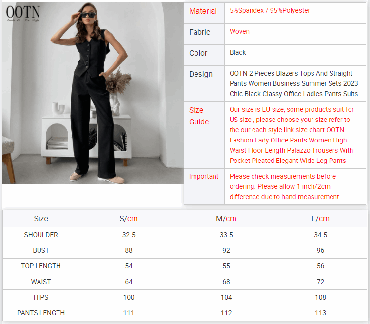 Blazers Tops And Straight Pants Women Business Ladies Suits 724GoShop