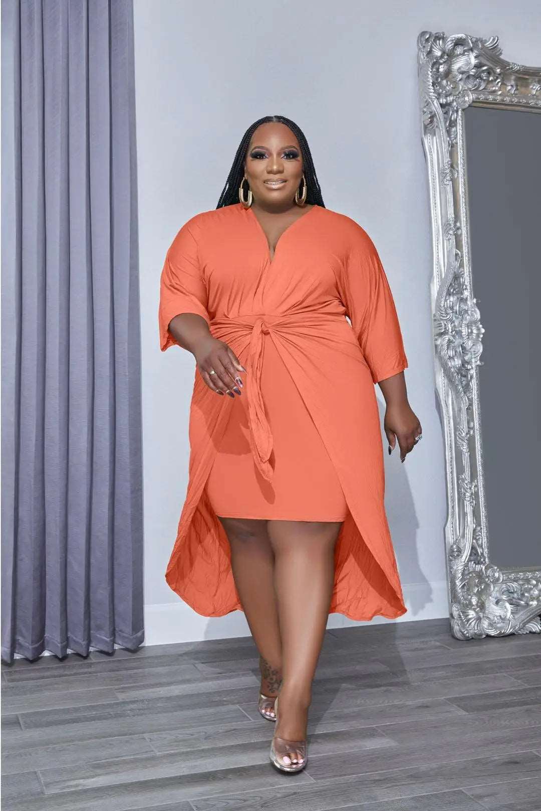 best selling clothing oversized plus size women's dresses 724GoShop