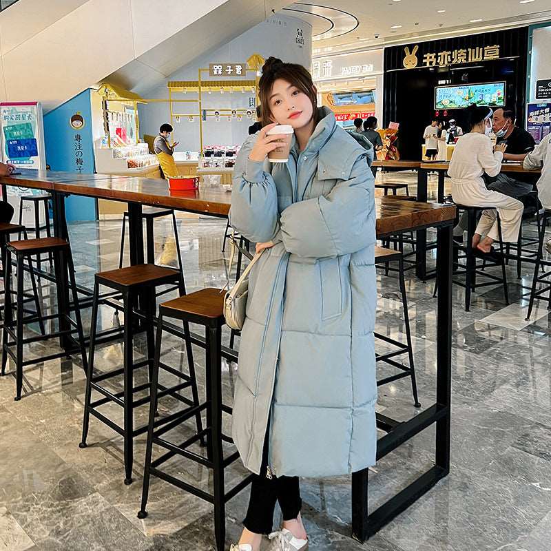 long jacket female knee winter jacket mint 724GoShop