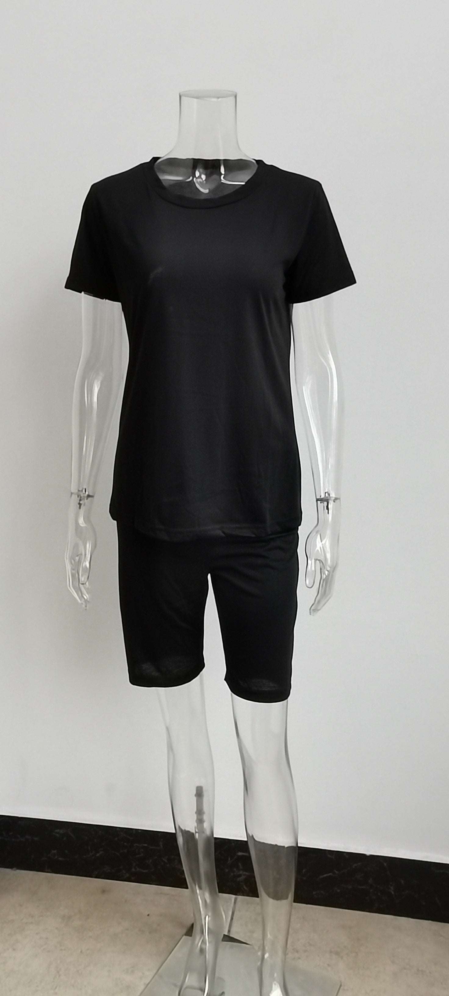 22ST0605 Women Clothing Cotton T Shirt sets 22ST0605 black 724GoShop