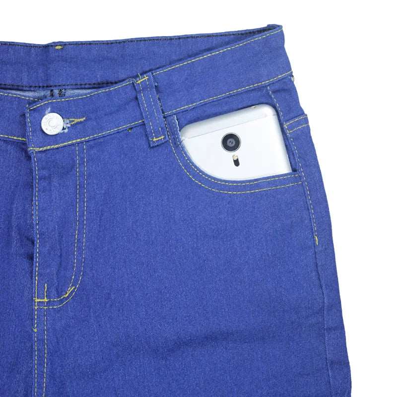 Ladies Mom Pants High Waist Blue Skinny Pencil Women's Plus Size Jeans 724GoShop