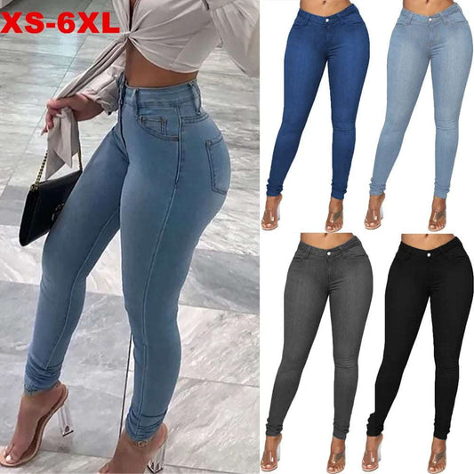 Fashion Breathable Skinny Denim casual blue jeans pants for women 724GoShop