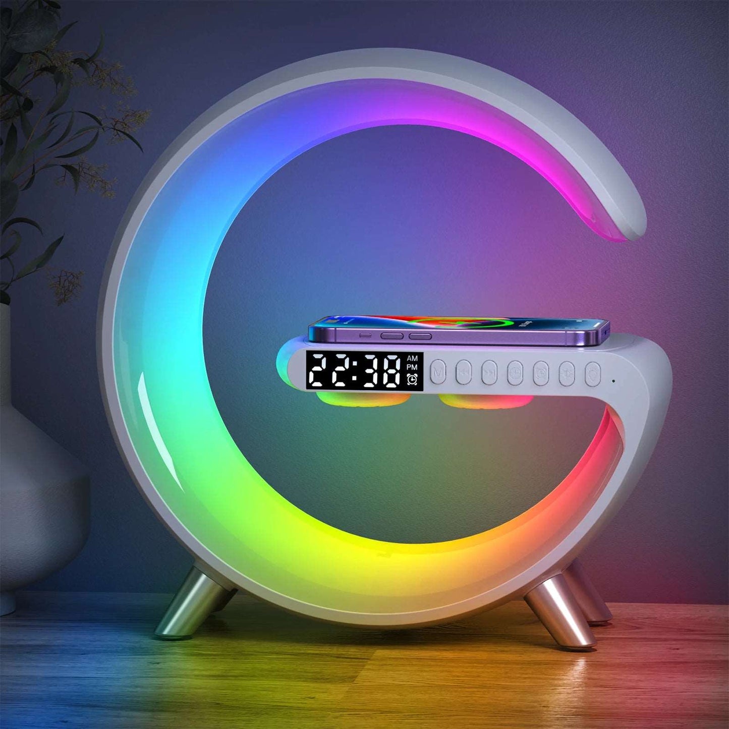 Best Selling Products 2023 Digital Alarm Clock Wireless Charger Led Night Light Fast Charger Stand New Style Wireless Charger Grey 724GoShop