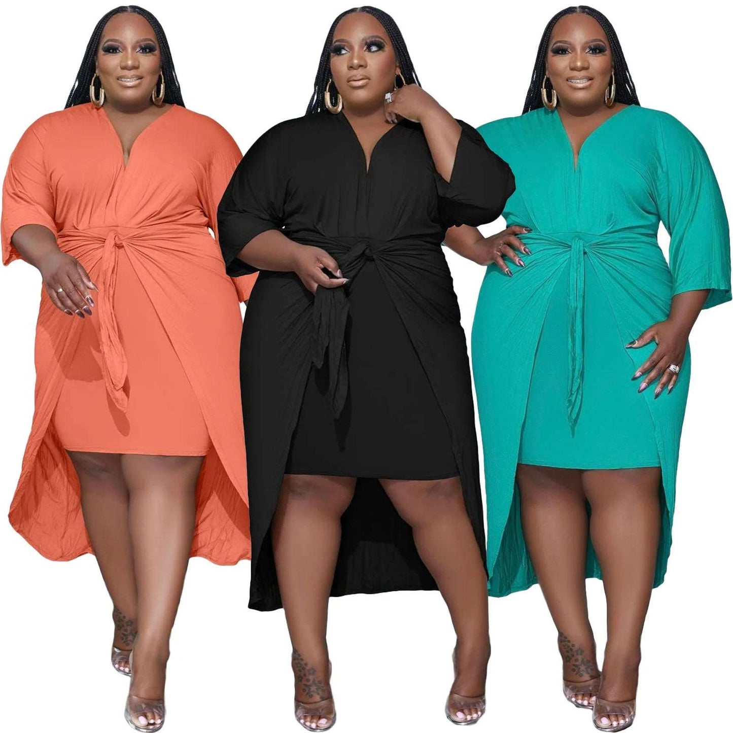 best selling clothing oversized plus size women's dresses 724GoShop