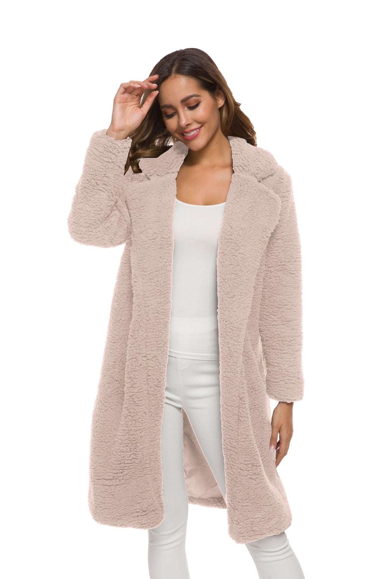 Long Winter Coat Woman Pink 724GoShop