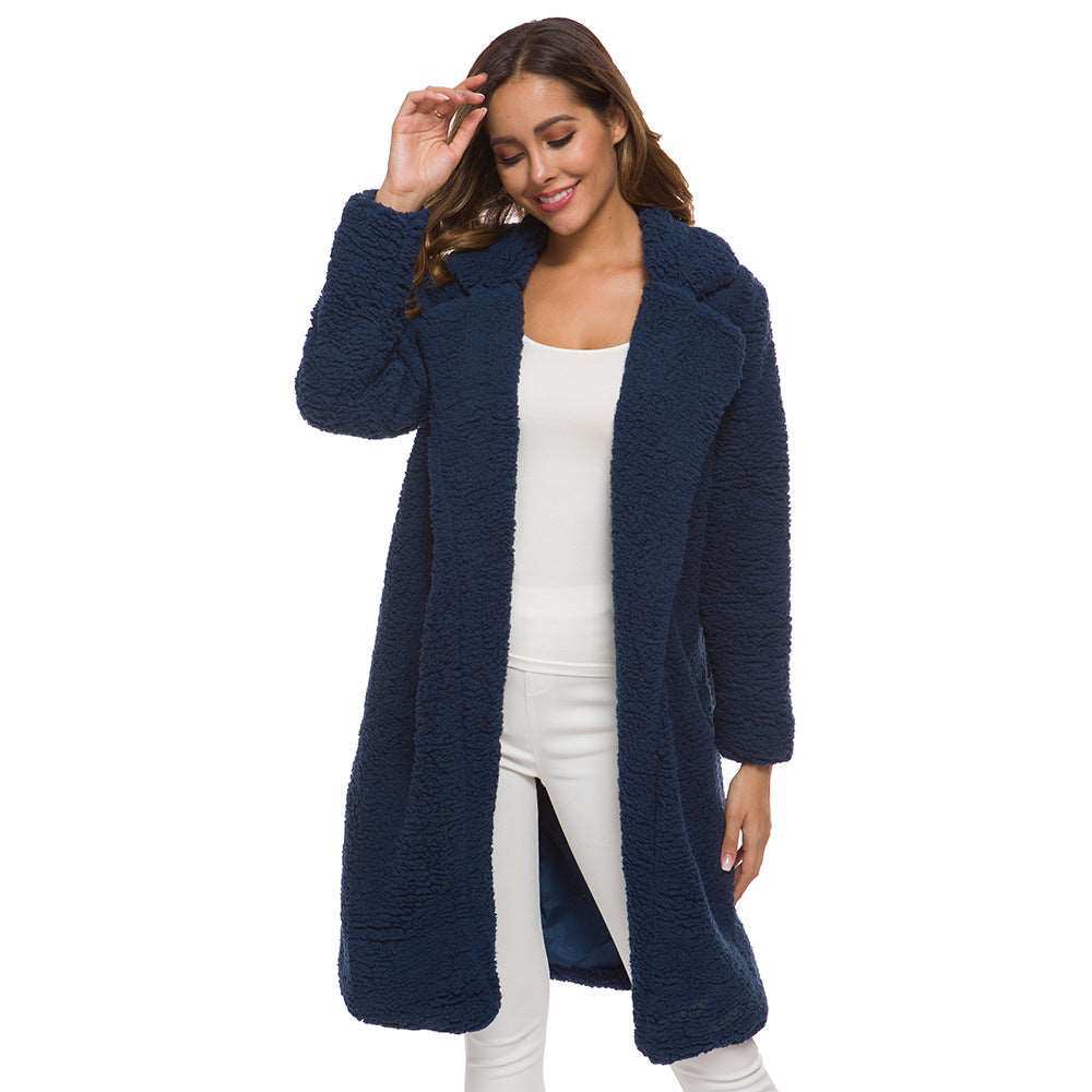 Long Winter Coat Woman NAVY 724GoShop