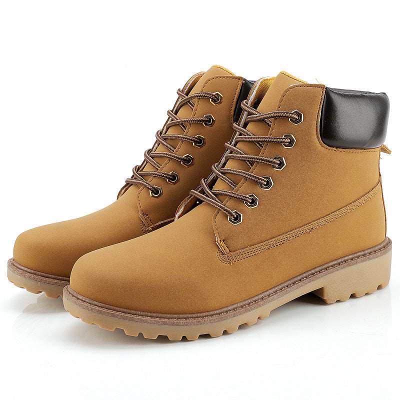 men waterproof men ankle boots Yellow+plush 724GoShop