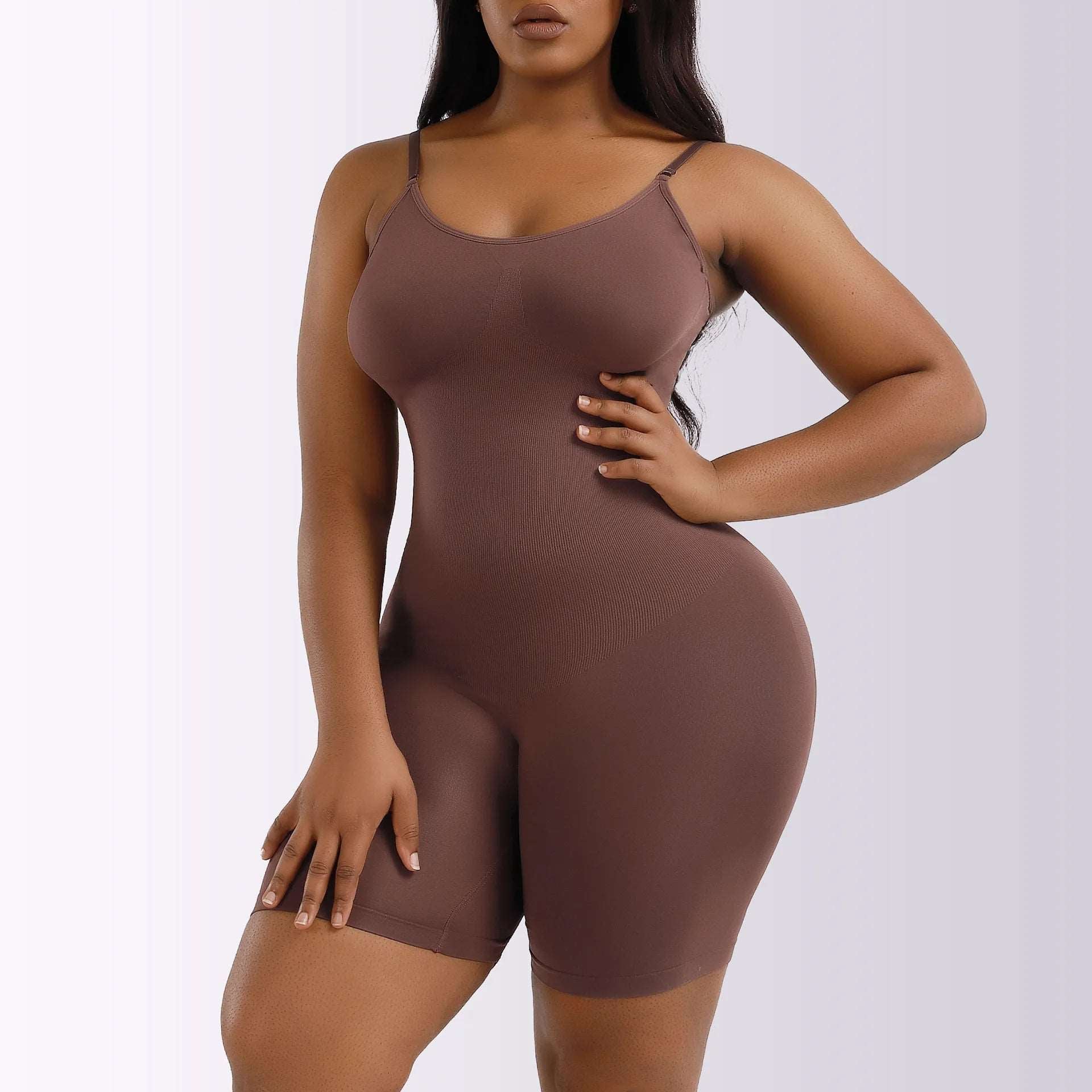 Elasticity Full Body Shaper Women Slimming Seamless Shapewear For Women Brown color 724GoShop