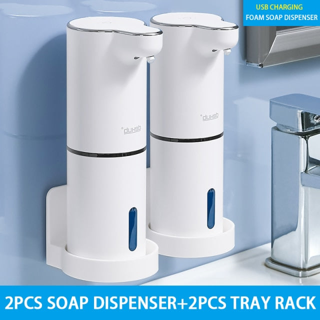 Automatic Foam Soap Dispensers White 2pcs rack set 724GoShop