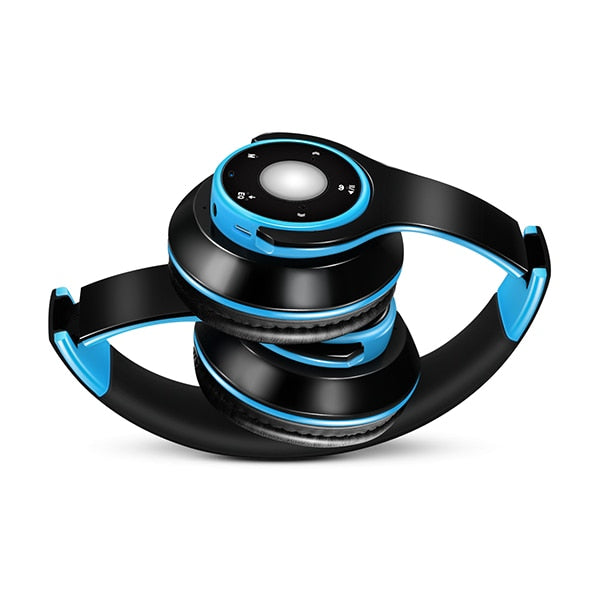 Mp3 Bluetooth Earphone Support SD Card Play 20 Hours Blue black 724GoShop