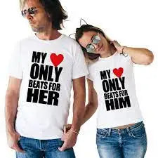 King and Queen Hand Write T-Shirts Couple Matching Short Sleeve Crew T Shirts Style 10 724GoShop