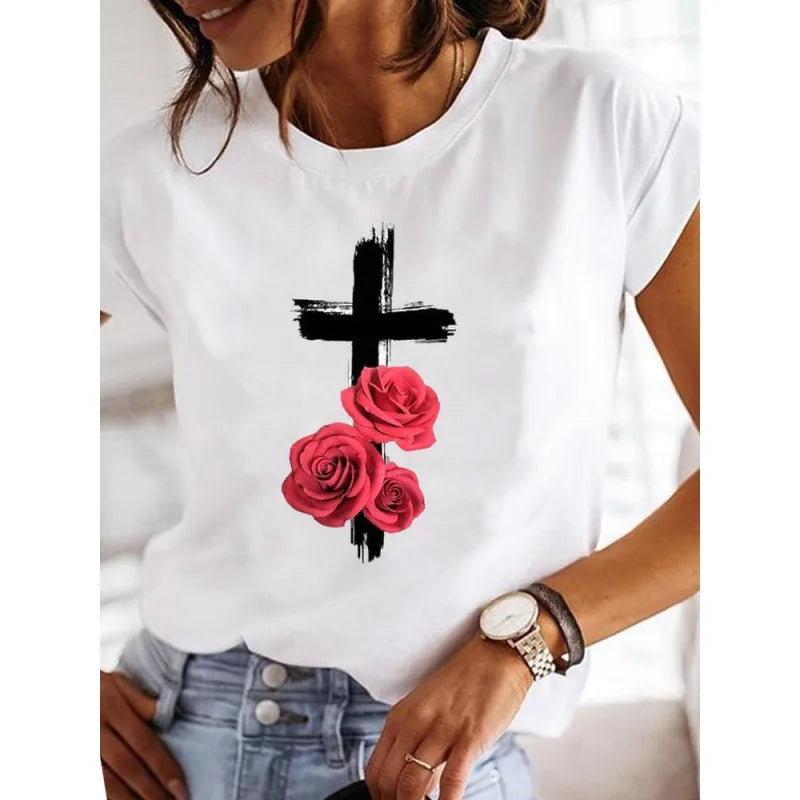 Short Sleeve Love Casual T-shirts Clothes Women Female T Clothing Ladies graphics Style-22 724GoShop