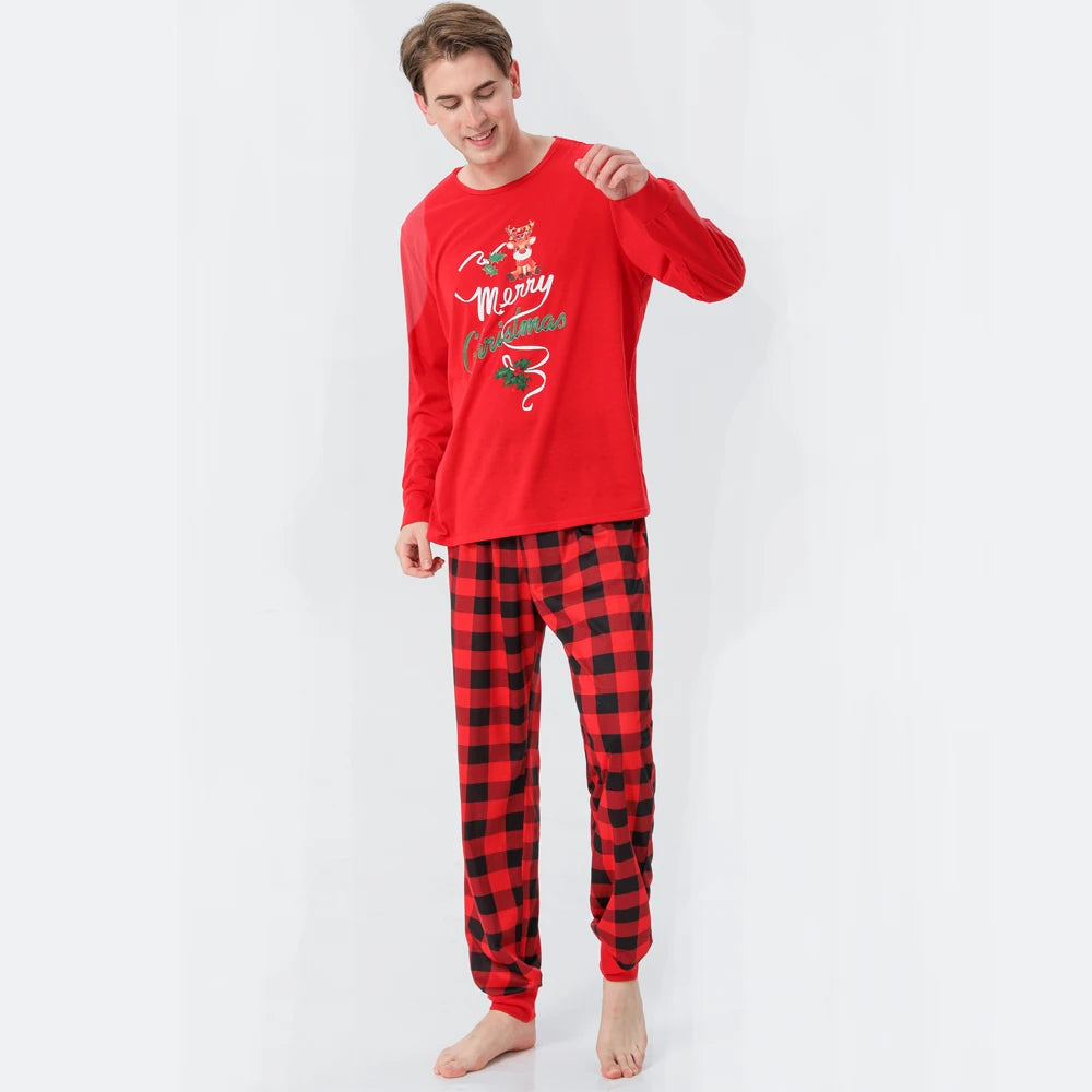 Xmas Winter Warm Soft Pants Pyjamas Blank Cotton Pajamas Set Matching Christmas Pajama for Family MEN 724GoShop