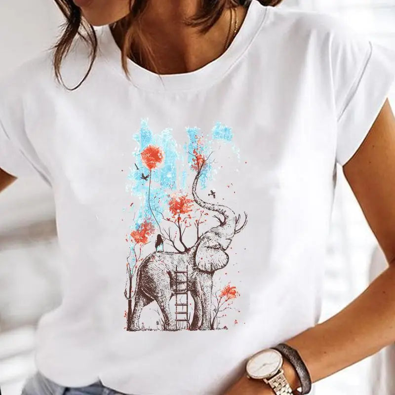 Women Print Clothes Watercolor New Lovely Female Butterfly Tops Graphic T-Shirt Style-4 724GoShop