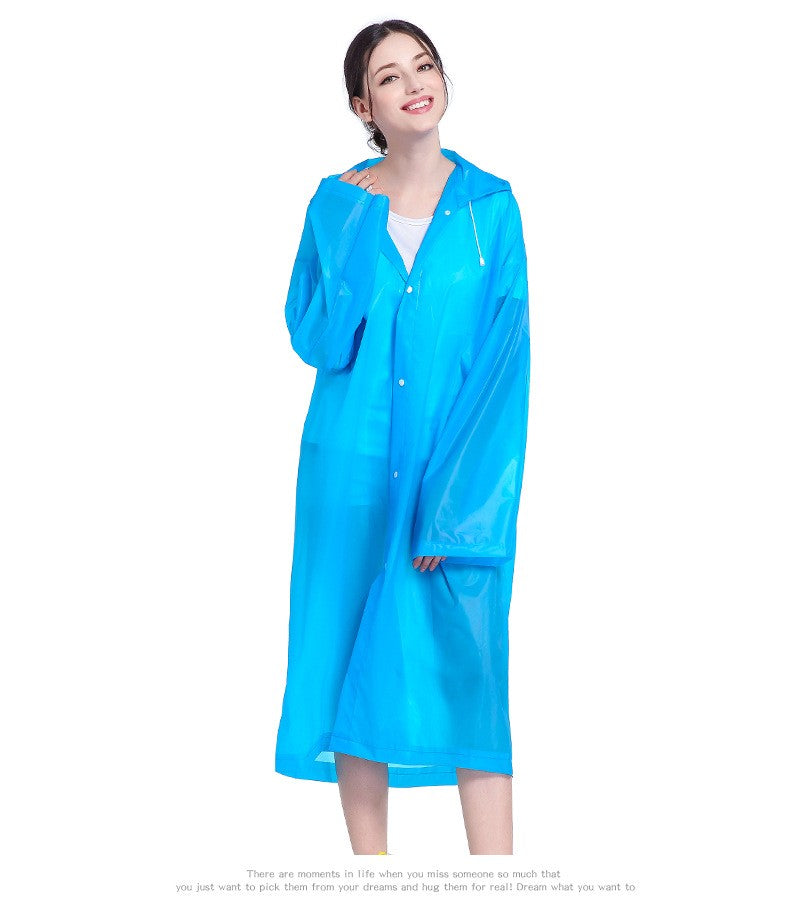 Reusable Raincoat Jackets Lightweight Rain Clear Ponchos with Hood 150g Blue 724GoShop