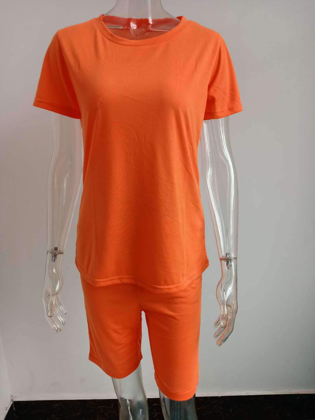 22ST0605 Women Clothing Cotton T Shirt sets 22ST0605 orange 724GoShop