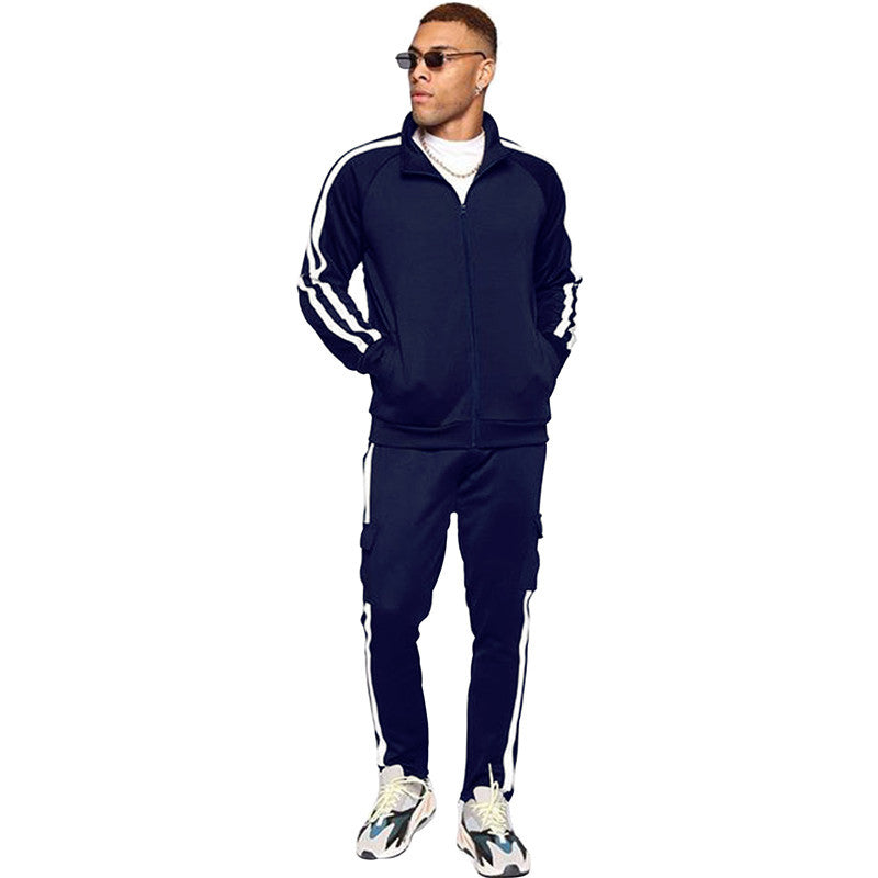 Premium Men's Nylon Sport Tracksuit: Elevate Your Active Style with Quality Set NAVY 724GoShop