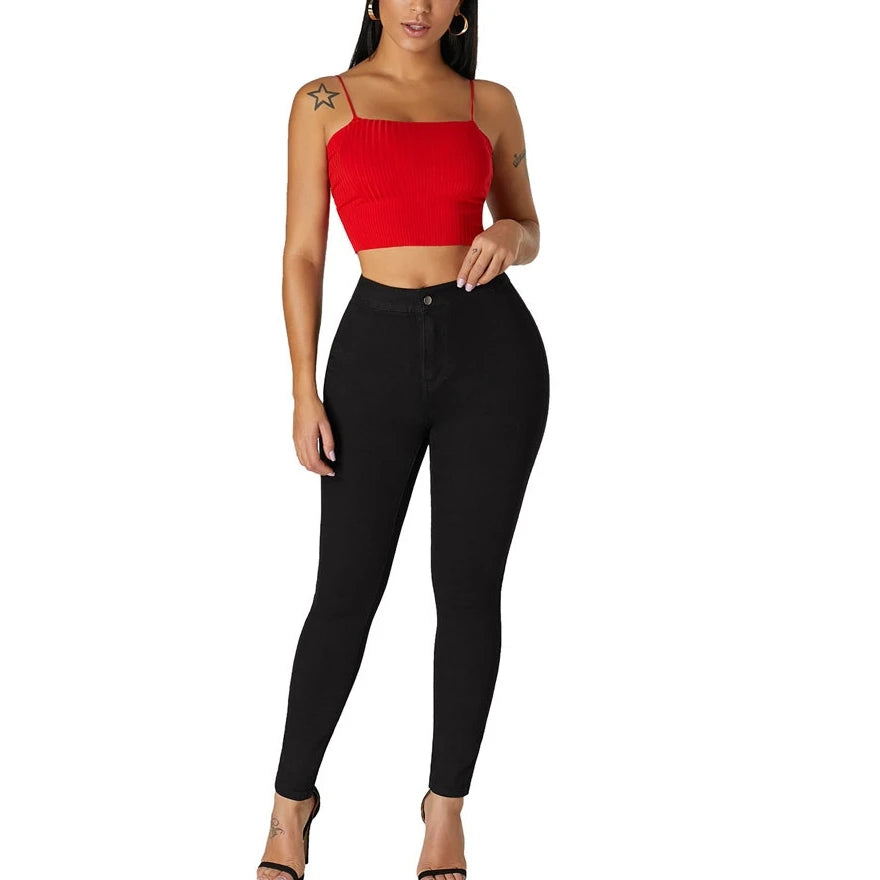 Mid Waist Denim Women's Trousers Pants Streetwear Skinny Jeans 724GoShop