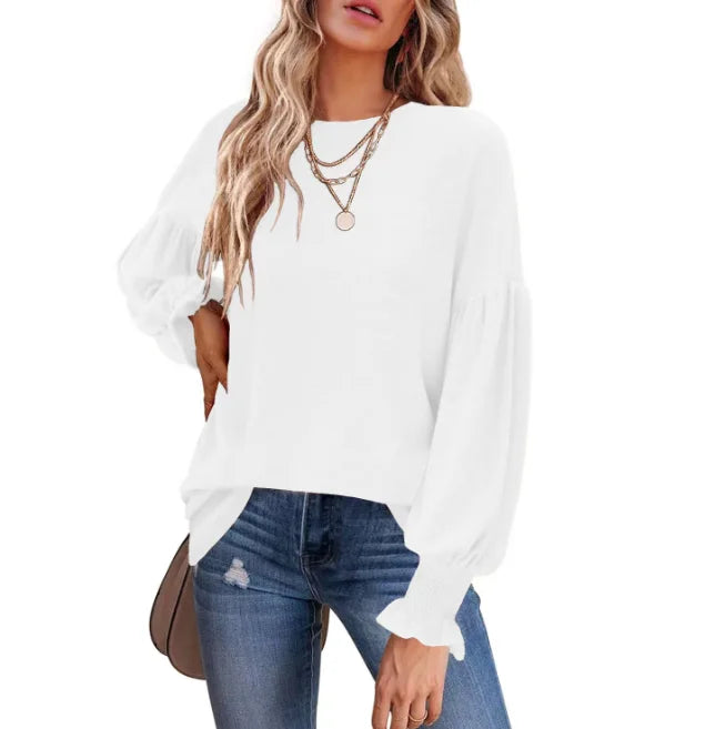 Women Clothes Lantern Long Sleeve Pullover Slim T Shirts Tops 724GoShop