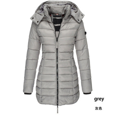 Hooded Women Warm Jacket Fashion Gray 724GoShop