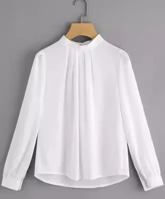 Women Long Sleeve Blouses Lady Loose Casual Chiffon Shirt Tops Blouse White 724GoShop