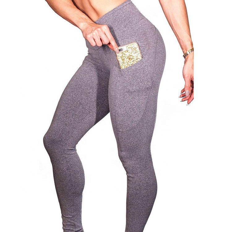 Woman Sports Yoga Pant High Waist Yoga Pants Grey 724GoShop