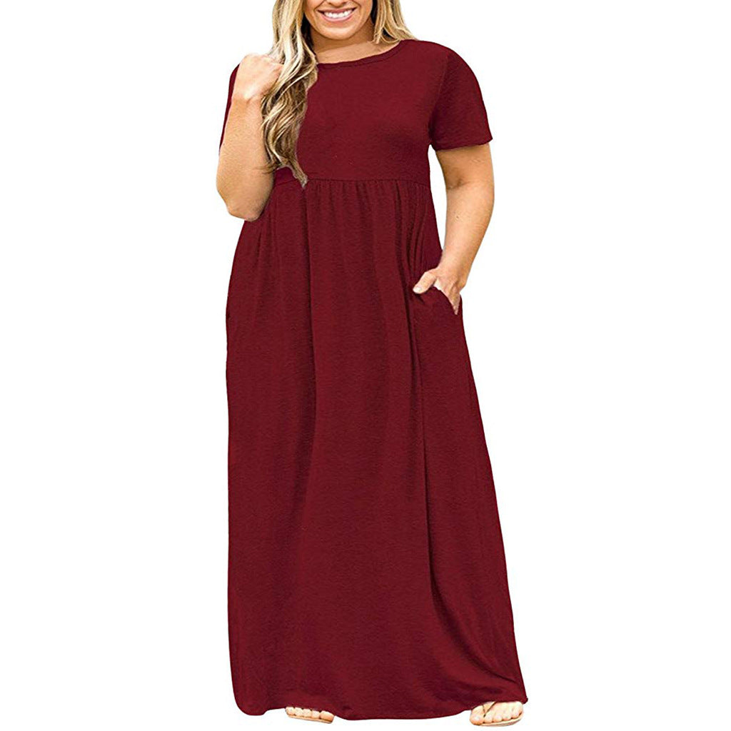 Summer MM Women Maxi Dress Burgundy 724GoShop