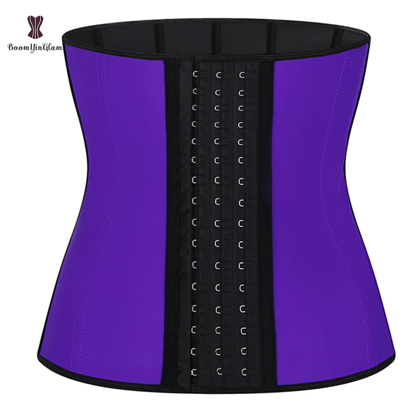 Rose Adjustable Waist Trainer Shapers Colombian Girdles 100% Latex Trainer Purple 724GoShop