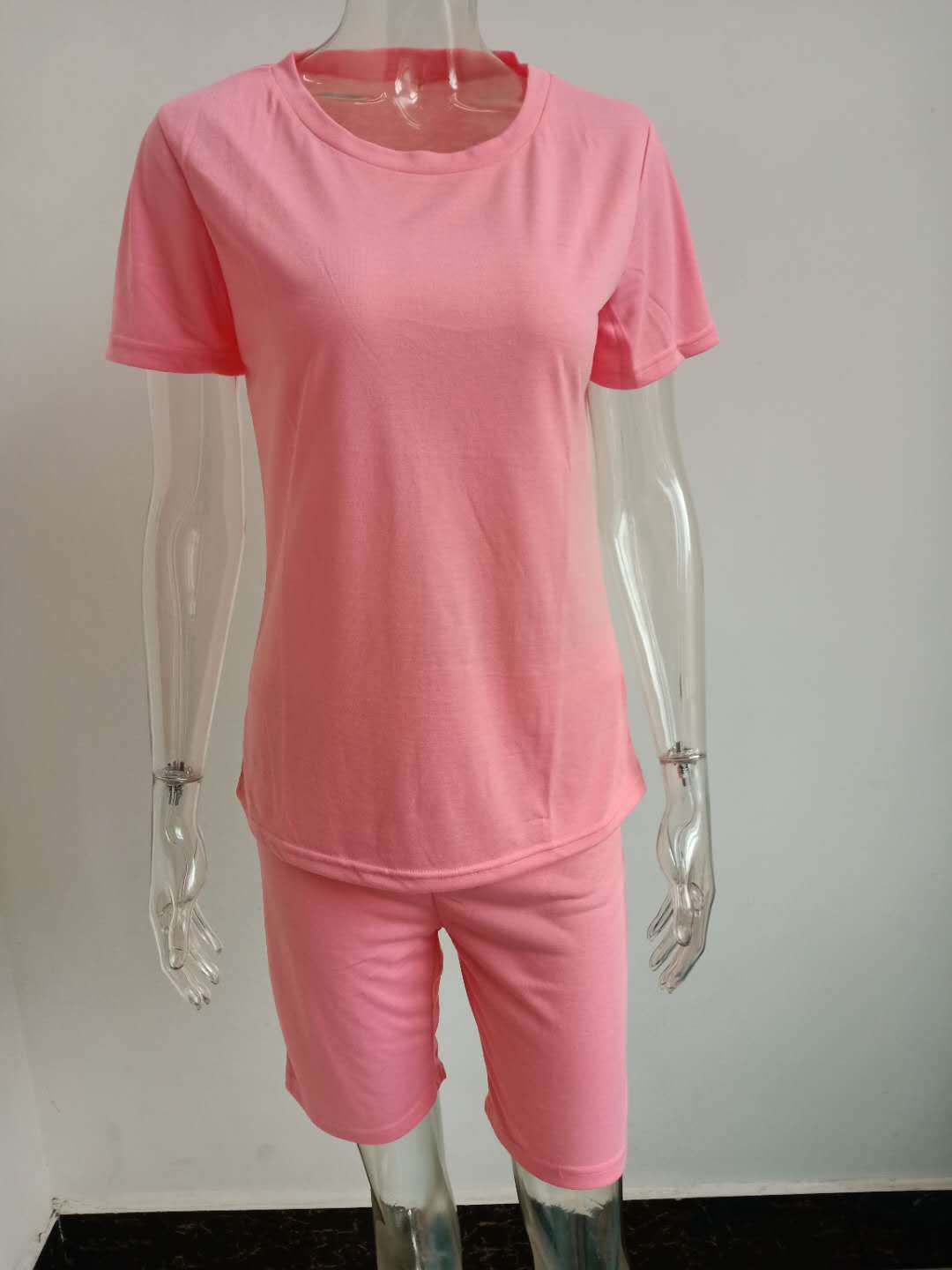 22ST0605 Women Clothing Cotton T Shirt sets 22ST0605 pink 724GoShop