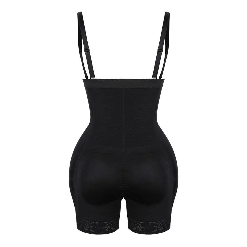 Dropshipping 2022 Bodysuit Zipper Tummy Slimming Corset Padded Shapewear For Women Black 724GoShop