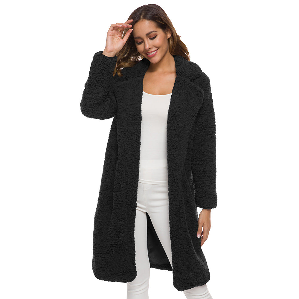 Long Winter Coat Woman Black 724GoShop