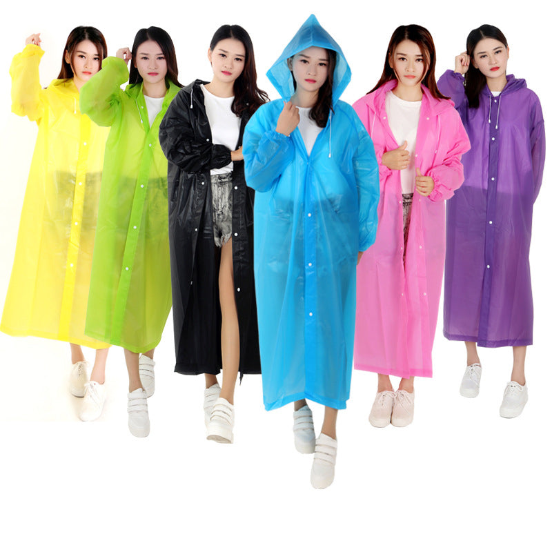 Transparent Raincoat Women Men Portable Outdoor Travel Rainwear Waterproof Disposable Camping Hooded Ponchos Plastic Rain Cover 724GoShop