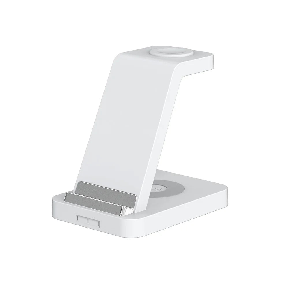 Hot seller 3in1 Wireless Charging Station for iPhone and Qi Mobiles White Universal 724GoShop