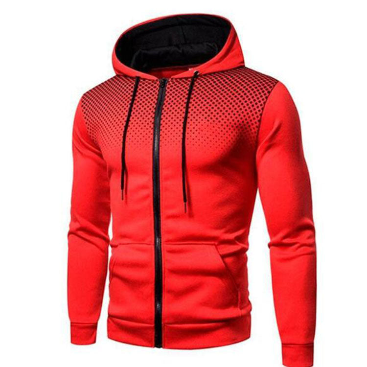 Fashion Zipper Men Hoodies Warm Red 724GoShop