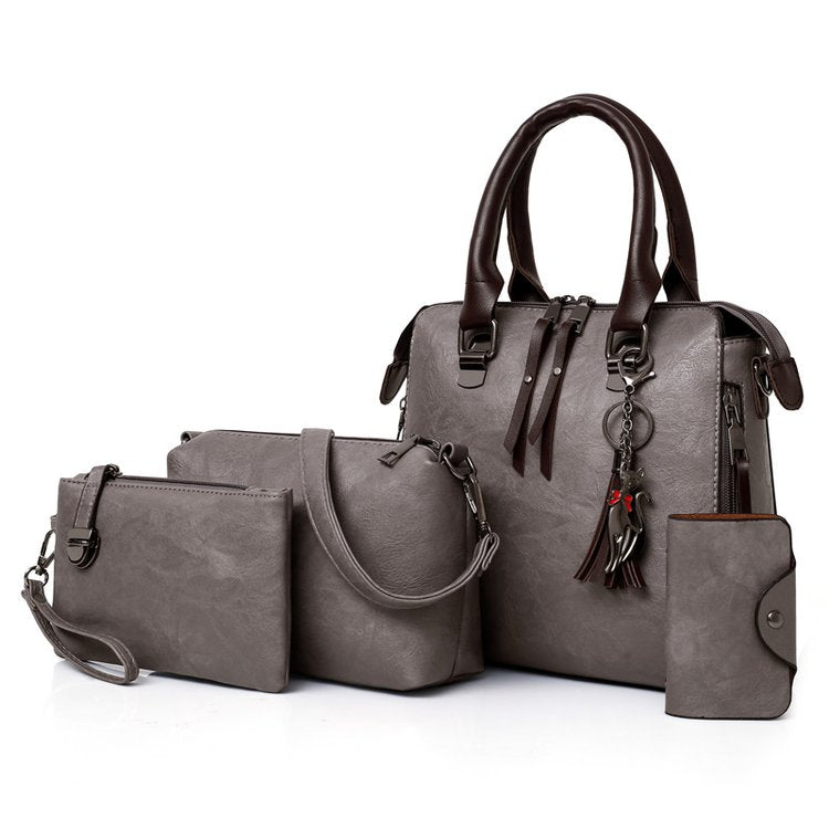 Luxury Women Bag Handbags Leather 4 Pieces grey 724GoShop