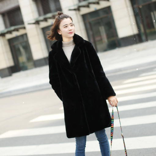 Women Winter Clothes New Fur-Integrated Long Faux Fur Coat Mink Women's Mid-Length Fur Coats For Ladies 724GoShop