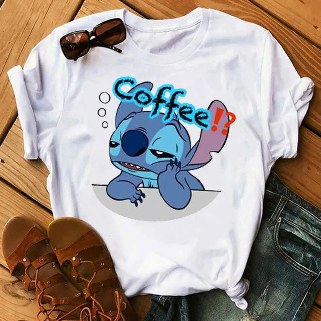 Short Sleeve T Shirt Women Camiseta Lilo Stitch Cartoon Kawaii Tshirt 27 Polyester 724GoShop